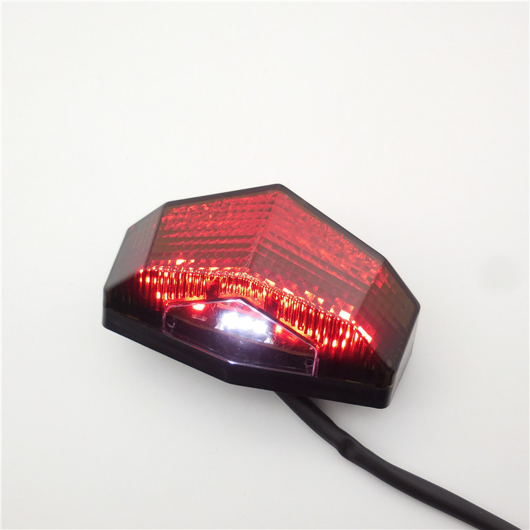 Универсальный стоп-сигнал для мотоцикла, задний светодиодный фонарь для бега, черный корпус, прозрачный объектив, задний фонарь для мотоцикла в сборе