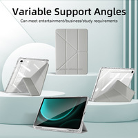 Étui pour Samsung Galaxy Tab S10/S9 FE 10,9 pouces S11 11'' avec support pliable en trois parties, en cuir PU et silicone, avec porte-stylet S Pen