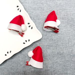 Mini chapeau de Père Noël créatif, épingle à cheveux, fête festive, <span class=keywords><strong>photo</strong></span> mignonne, décoration tridimensionnelle en peluche, coton polyester - Product Image 3