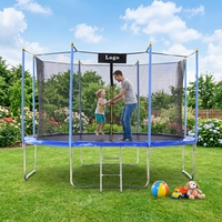 Trampoline de fitness extérieur Zoshine 6863-12FT avec filet de protection certifié ASTM, structure en acier allié durable et résistant