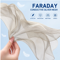 Tissu en tulle tricoté sur mesure en fibre d'argent, maille Faraday conductrice en argent tricoté pour la protection RF/EMF en maternité