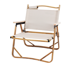 Metal <b>Folding</b> Wood Grain Beach Chair 600D Oxford Cloth Low Fishing Chair Portable Beach Chairs - Product Image 4