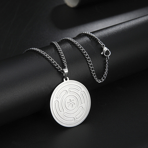 Collana in Acciaio Inossidabile con Ruota di Ecate e Strofalo di Ecate, Gioiello per Stregoneria, Potere, <span class=keywords><strong>Luna</strong></span>, Notte e Magia, Dea della Kabbalah - Product Image 3
