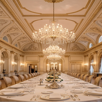 Grand lustre classique en cristal, luminaire de plafond de luxe Maria Theresa, lampe en cristal doré pour grand hall, hall d'hôtel, villa, intérieur