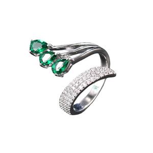 Delicate Emerald Green CZ Cocktail <b>Ring</b> <b>for</b> <b>Women</b> <b>Statement</b> Stacking <b>Women</b> <b>Ring</b> <b>for</b> Anniversary Birthday Party - Product Image 5