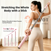 Nouveau bâton de yoga télescopique réglable pour l'alignement corporel, bâton d'entraînement de yoga pour la correction de la posture et l'ouverture des épaules
