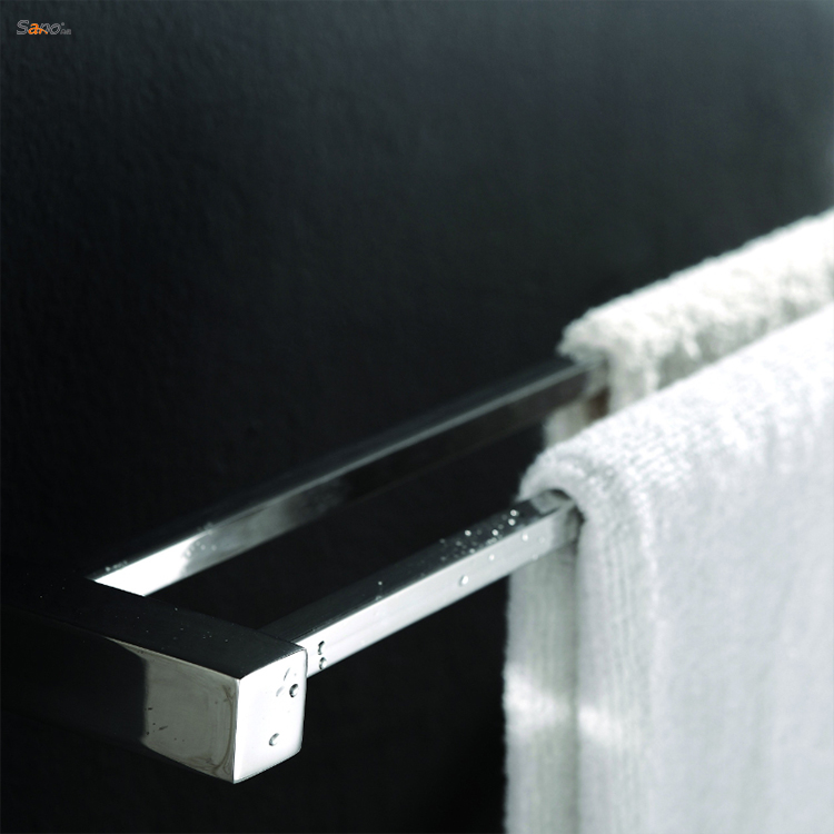 Polished SUS304 Bathroom Towel Bars Wall Mounted Single Hotel Towel Rack Over Toilet