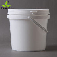Seau en plastique transparent recyclable Innopack 4L avec couvercle et poignée, couleur personnalisée, impression IML, certifié ISO, échantillon gratuit pour peinture et crème glacée