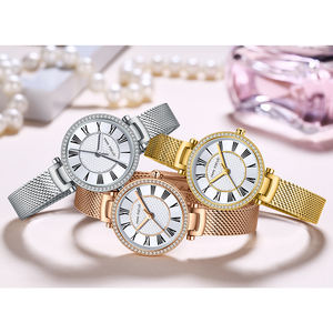 MINI FOCUS MF0424L Montre pour femme, bijoux tendances en acier inoxydable avec <span class=keywords><strong>maille</strong></span>, montres à quartz, montre de luxe en or rose pour femme - Product Image 5