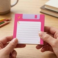Bloc-notes autocollants mignons et colorés en forme de disquette, essentiels pour la rentrée scolaire, lignés, auto-adhésifs, style vintage Kawaii, pour étudiants