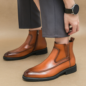 Sans lacet haut haut bout pointu hommes bottes habillées grande taille 38-46 noir marron <span class=keywords><strong>beige</strong></span> hommes bottes - Product Image 2