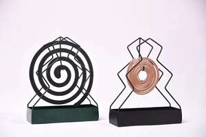 חתול ובצורת עץ ובצורת עץ, קטורת מבער חוט מתכת עמיד חוט יתוש עם מגש האפר עיצוב ייחודי לעיצוב הבית - Product Image 4