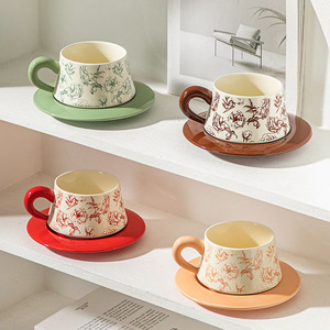 <span class=keywords><strong>Taza</strong></span> de Café de Cerámica con Diseño de Camelia, Estilo Vintage de Lujo, <span class=keywords><strong>Taza</strong></span> Retro para Hogar, Oficina, Restaurantes, Estilo Americano - Product Image 5