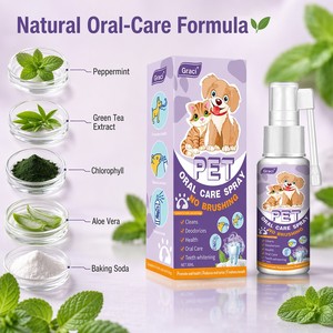 Spray de Cuidado Bucal para Mascotas Graci, Sin Cepillado, Limpieza de Dientes para <span class=keywords><strong>Perros</strong></span> y Gatos, <span class=keywords><strong>Aliento</strong></span> Fresco, Eliminación de Sarro, Blanqueamiento Dental, 30 ml, OEM, Venta al por Mayor - Product Image 3