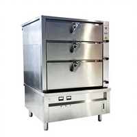 Équipement de cuisson à la vapeur à trois portes pour cuisine de villa, club, salle à manger privée