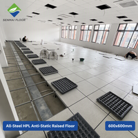 Système de plancher surélevé antistatique en acier ESD HPL moderne, panneau de plancher 600x600mm, garantie 4 ans pour salle informatique et télécommunications