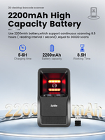 Escáner de Código de Barras Inalámbrico de Escritorio X80RB Syble con Sensor Automático, Lector de Precios de Supermercado, Manos Libres, Código QR 2D