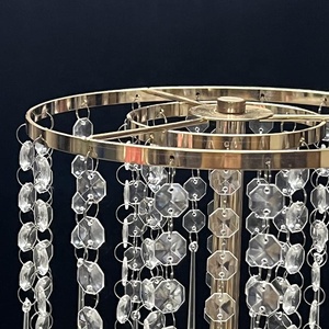 Tall <strong>Flower</strong> <strong>Vase</strong> Metal <strong>Flower</strong> Stand Centerpiece Table Decorations Gold <strong>Vases</strong> for Wedding Centerpieces with Chandelier Crystal - Product Image 4