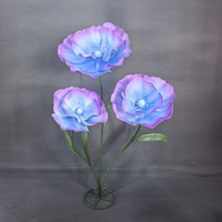 Grandes fleurs artificielles géantes en mousse de pavot et pivoine sur pied avec base, pour décoration de scène de mariage et vitrine