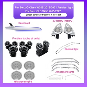 Kit d'éclairage d'ambiance pour voiture SJC pour Benz Classe C W205 <span class=keywords><strong>GLC</strong></span> X253, éclairage intérieur LED amélioré, 12V, 64 couleurs, systèmes d'éclairage automatique LHD/RHD - Product Image 6