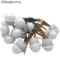 Ampoule LED RGB numérique DC12V WS2811 SMD5050 26mm IP65 PVC, lumières ponctuelles pour la décoration extérieure des parcs à thème