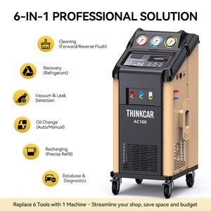 ThinkCar AC100 Machine de récupération et de rinçage de climatisation automobile, récupère et recharge les fluides R134a/R1234yf, 42L/min, aspiration, certifiée CE, pour garages mondiaux - Product Image 2