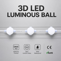 Boule lumineuse LED 3D DMX512, lumière décorative RGBW, étanche en extérieur, éclat à 360 degrés pour mariage, festival, décoration de la maison