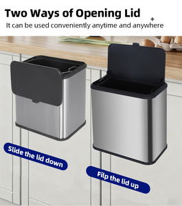 Thu gom rác Rust-proof tiết kiệm không gian compost bin không gỉ treo tường Thùng rác có thể với với có thể tháo rời bên trong xô - Product Image 3