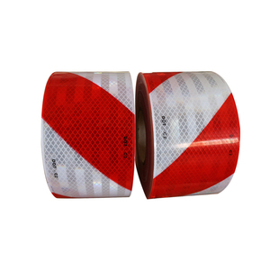 Ruban adhésif de signalisation pour véhicules rouge et blanc réfléchissant DOT-C2 10 cm pour remorque - Product Image 4