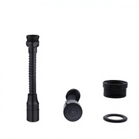 Adaptateur de raccord hydraulique en acier inoxydable avec aérateur long à 2 fonctions et tuyau standard pour la mise à niveau des robinets d'évier