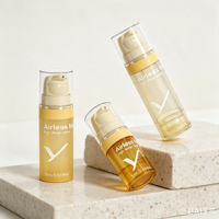 Bouteilles à pompe sans air en plastique personnalisables avec logo, vides, 5 ml, 10 ml, 15 ml, en PP, pour crème pour le visage, nettoyant, cosmétiques, lotions