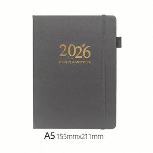 Agenda Diaria Personalizada 2026, Cuaderno de Cuero PU A5, Tapa Dura, Diario Anual - Product Image 2