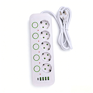 Regleta de Enchufes Estándar Europeo <span class=keywords><strong>USB</strong></span> 4A+1C, <span class=keywords><strong>Enchufe</strong></span> Estilo Ruso y Alemán, Regleta de 5 Posiciones <span class=keywords><strong>con</strong></span> Interruptor Individual - Product Image 1