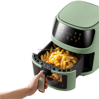 Friteuse à air intelligente carrée OEM 8 litres avec écran couleur tactile, style moderne, multifonctionnelle, électrique, 5L, pour la cuisson et la grillade domestique