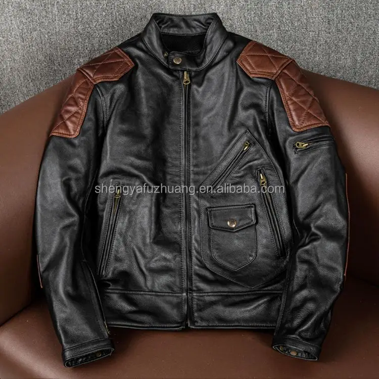 New Arrival Winter Custom Leather Jcaket Coats Vintage Riding Biker Motorcycle Men Leather Jackets