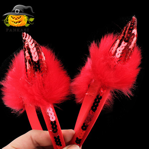 Diadema con cuernos de diablo con lentejuelas, accesorio rojo para disfraz de Halloween, accesorio de cosplay para adultos y niños - Product Image 5