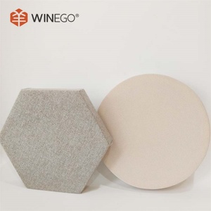 WINEGO Звукоизоляционная тканевая акустическая стеновая панель шестиугольной формы экологически чистая Стекловолоконная акустическая шерстяная стеновая панель - Product Image 5