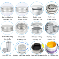 Boîte en métal ronde en aluminium avec filtre pour savon, logo personnalisé, 30 ml, 35 ml, 40 ml, 45 ml, 50 ml, avec insert de drainage