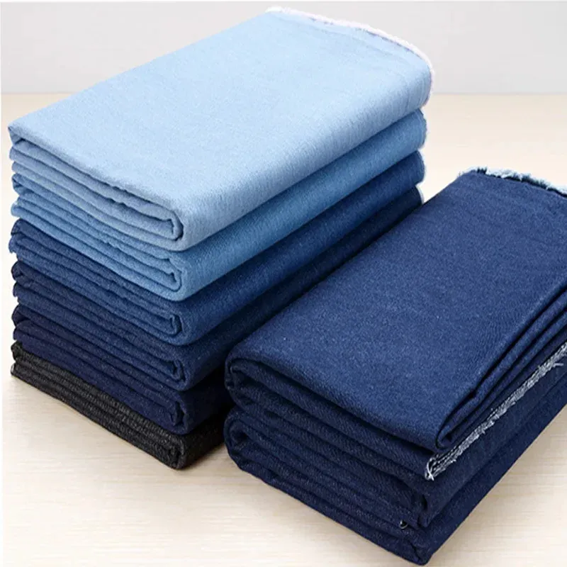 Celana pakaian jahit tekstil dicuci tebal, kain desainer katun antilembap kain Denim meteran untuk mantel jins