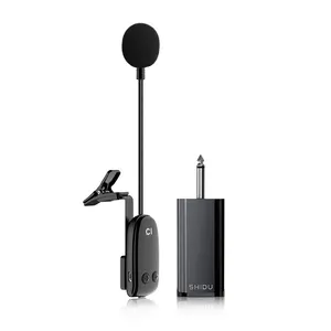 Mikrofon Lavalier profesional, Model baru portabel 2 In 1 klip nirkabel untuk instrumen
