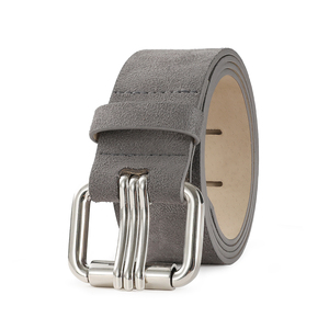 <span class=keywords><strong>Ceinture</strong></span> pour <span class=keywords><strong>femme</strong></span> en cuir suédé PU kaki avec boucle en métal doré en coton tendance - Product Image 2