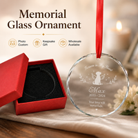 Adornos Colgantes Redondos de Cristal Soplado K9 K5 para Decoración Navideña, Transferencia UV DTF, Ecológicos y Personalizables