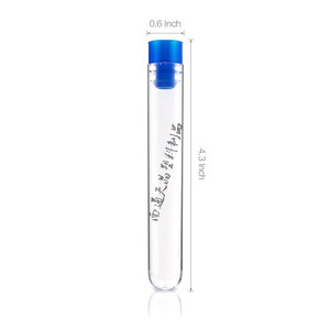 Tianjing <b>Plastic</b> Test <b>Tubes</b> 15x100mm With Blue Caps Transparent PS Laboratory Use - Product Image 5