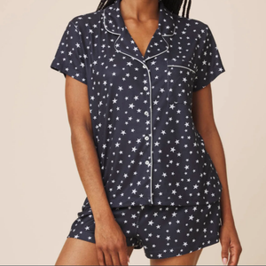 Conjunto de Pijama para Mujer <span class=keywords><strong>con</strong></span> Estampado de Estrellas, Moda 2026, Manga Corta y Pantalones Cortos, Conjunto Cómodo para Dormir - Product Image 1