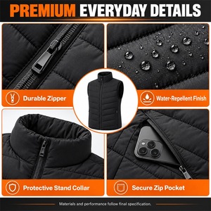 High End Custom Graphene <b>Heated</b> Vest Winter Safety Puffer Waistcoat Front and Back Warmth USB <b>Rechargeable</b> Outdoor Apparel - Product Image 3