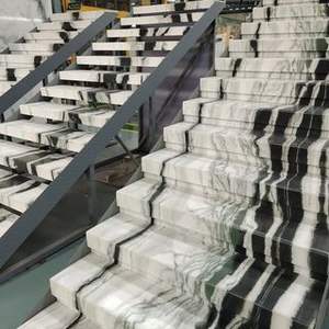 Marbre blanc Panda personnalisé <span class=keywords><strong>pas</strong></span> <span class=keywords><strong>cher</strong></span>, <span class=keywords><strong>dalle</strong></span> de marbre blanc pour escalier, <span class=keywords><strong>dalle</strong></span> de marbre blanc pour mur, douche, sol - Product Image 3