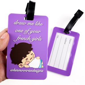 Étiquette de bagage en PVC souple 2D 3D en silicone avec logo personnalisé en relief pour voyages en avion – Vente en gros - Product Image 4