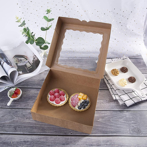 Custom gift packaging Kraft Paper Cookie cake baking Pastry Bakery Boxes with pvc Window