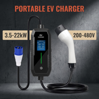 Chargeur EV portable personnalisé 7kW 32A Type 2, chargeur de véhicule électrique professionnel avec écran, fabrication OEM, CE RoHS, câble de 5 m