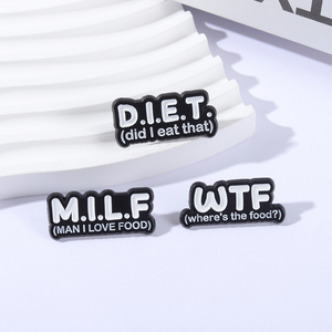 Spilla Smaltata <span class=keywords><strong>con</strong></span> Humor Alimentare Abbreviato, Badge 'WTF Where Is the Food', 'D.I.E.<span class=keywords><strong>T</strong></span> Did I Eat That', Gioiello Regalo - Product Image 2